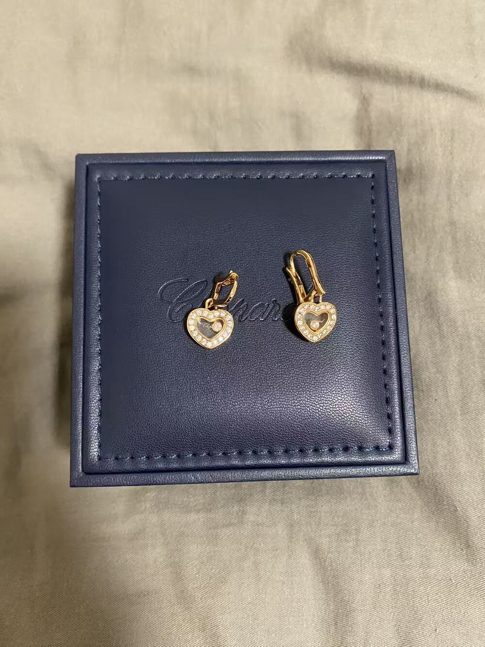 Chopard Happy Diamonds Heart-Shaped Gold Dangle Earrings